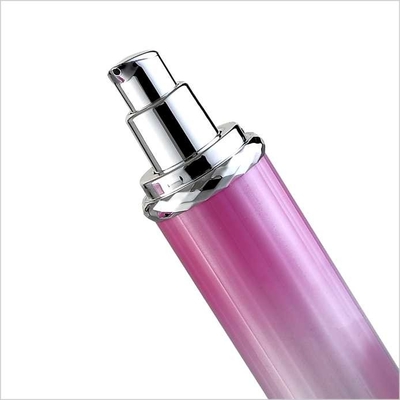 25ml 50ml Round Cosmetic Airless Bottle Silver Collar Airless Pump Container PMMA