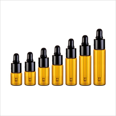 Amber Glass Dropper Bottle Essence Oil Black Dropper Cap 2.5ml 3ml 4ml 5ml 7ml 8ml 10ml