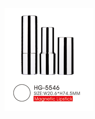 Silver Gold Magnetic Lipstick Case Round Lipstick Container Empty MSDS