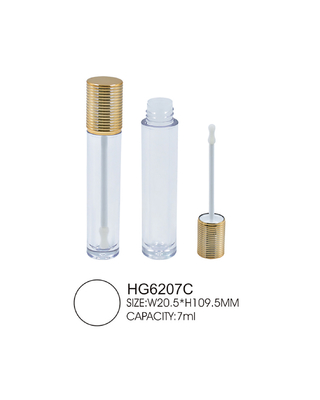Clear Empty Lip Gloss Tubes With Brush Applicator 7ml Gold Cap