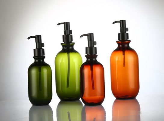 Empty Shower Gel Shampoo And Conditioner Bottle PET Body Wash Clear Round Shampoo Bottle