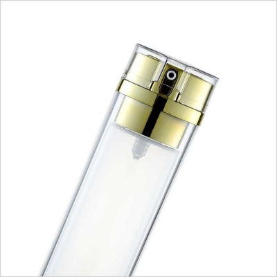 Transparent Cosmetic Airless Bottle 30ml 50ml 90ml 130ml Gold Silver Pump
