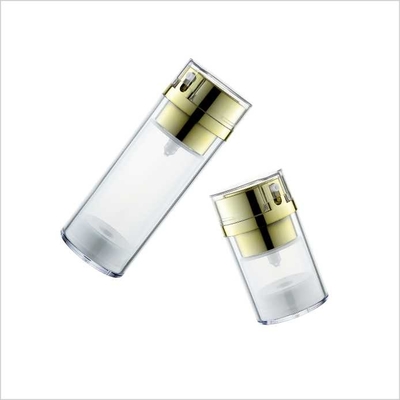 Transparent Cosmetic Airless Bottle 30ml 50ml 90ml 130ml Gold Silver Pump