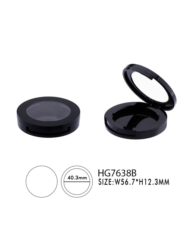 Black Refillable Pressed Empty Face Powder Container 40mm Inner Pan